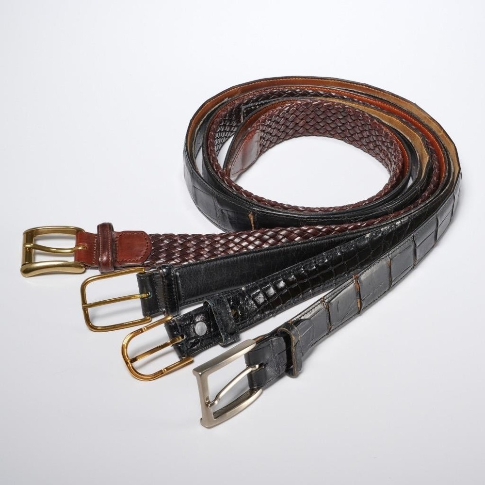 Trafalgar Alligator Braided Leather Mixed Mens Belt 4pc Lot